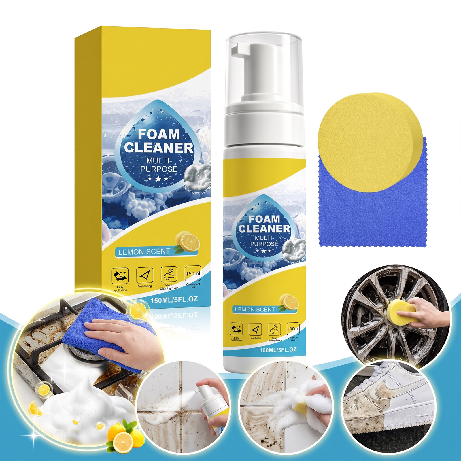 Interior Detailing Kit - Multifunctionele schuimreinigingsset diepe vlekken verwijdert zonder