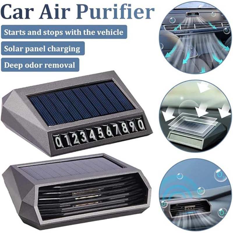 Odor Eliminator Car - Zonne-energie aangedreven auto luchtreiniger Ozonizer Anion